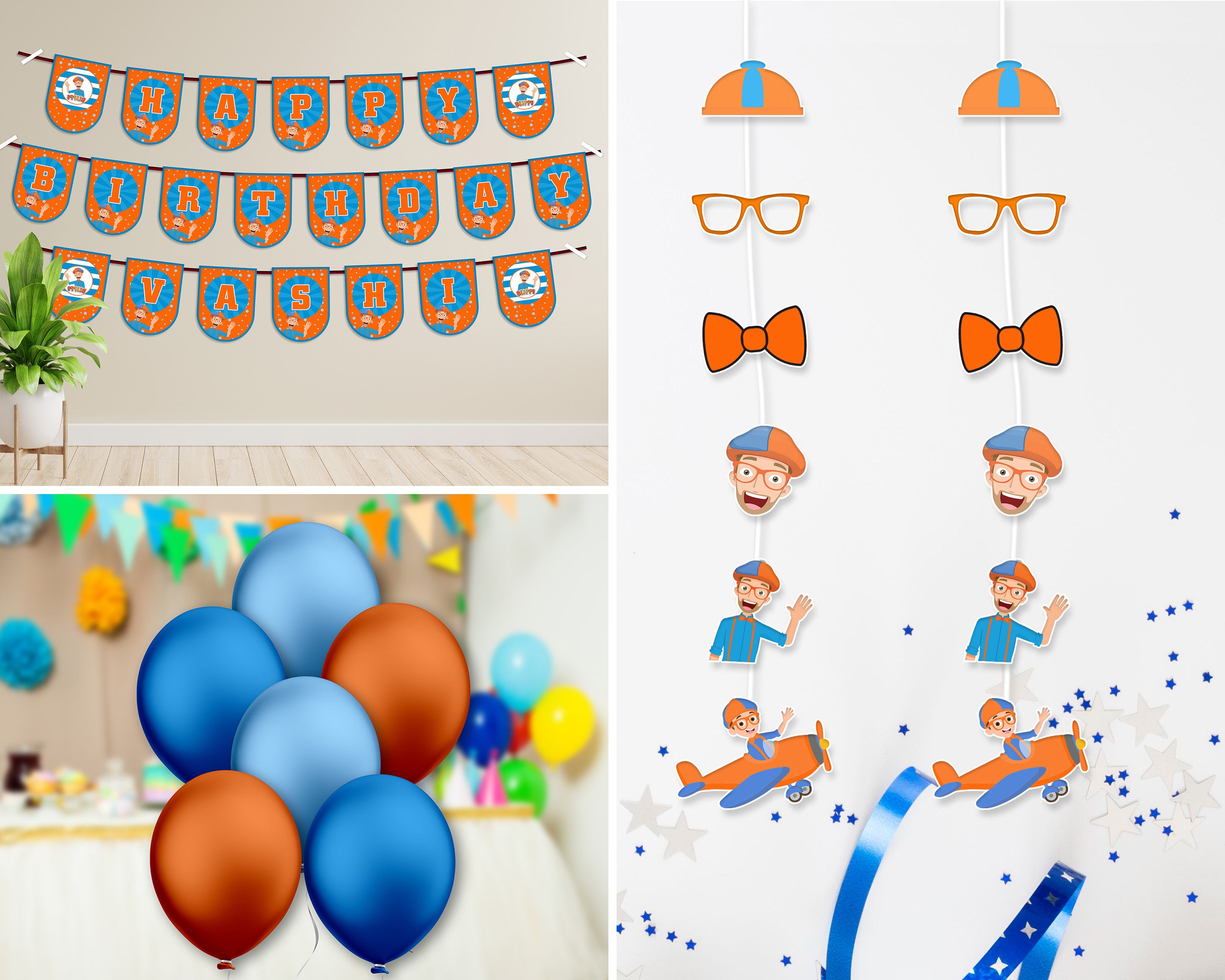 PSI Blippi Theme Water Bottle Sticker  Birthday Party Combo Kits – Party  Supplies India