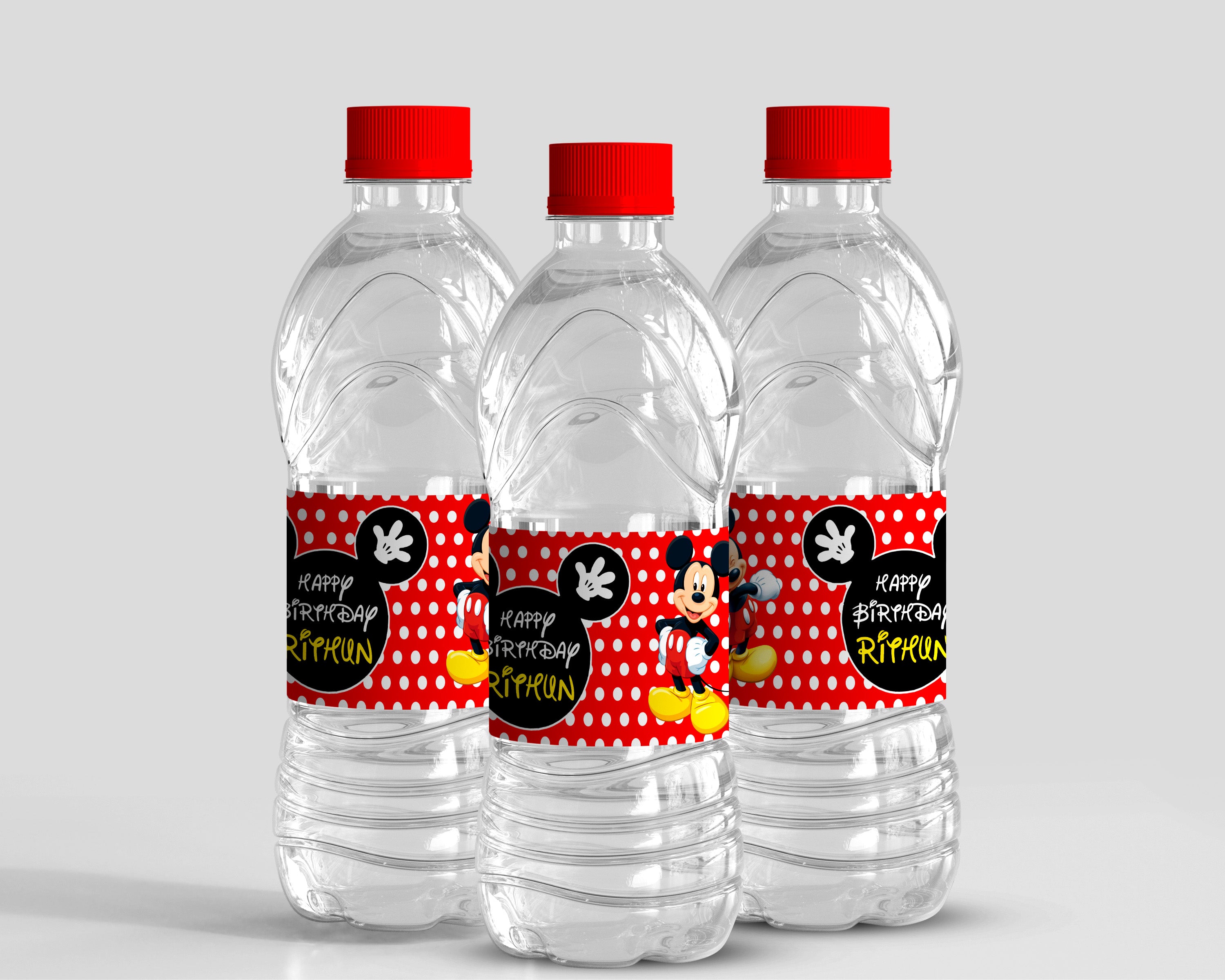 Minnie Mouse Theme Water Bottle Labels