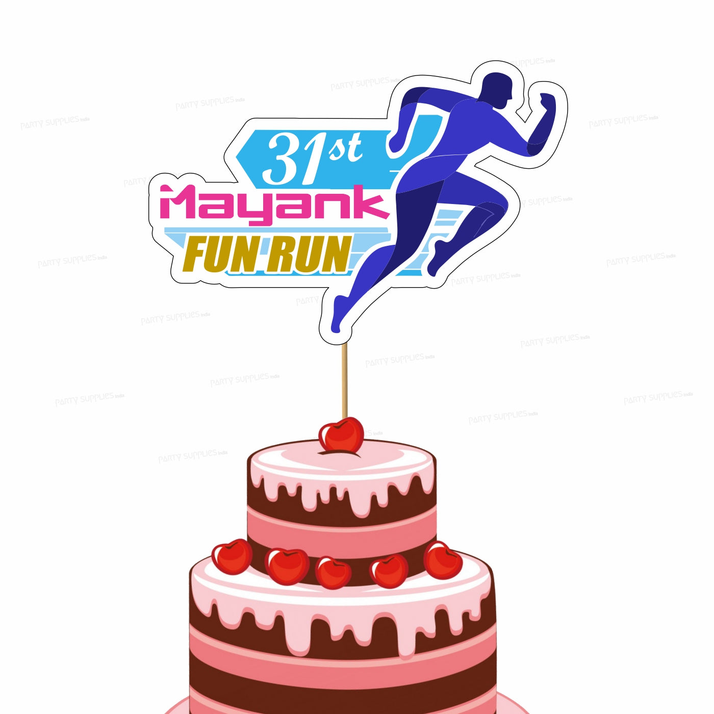 Custom Marathon Runner Athlete Birthday Cake Topper With Name, Sport  Birthday Party Decoration 