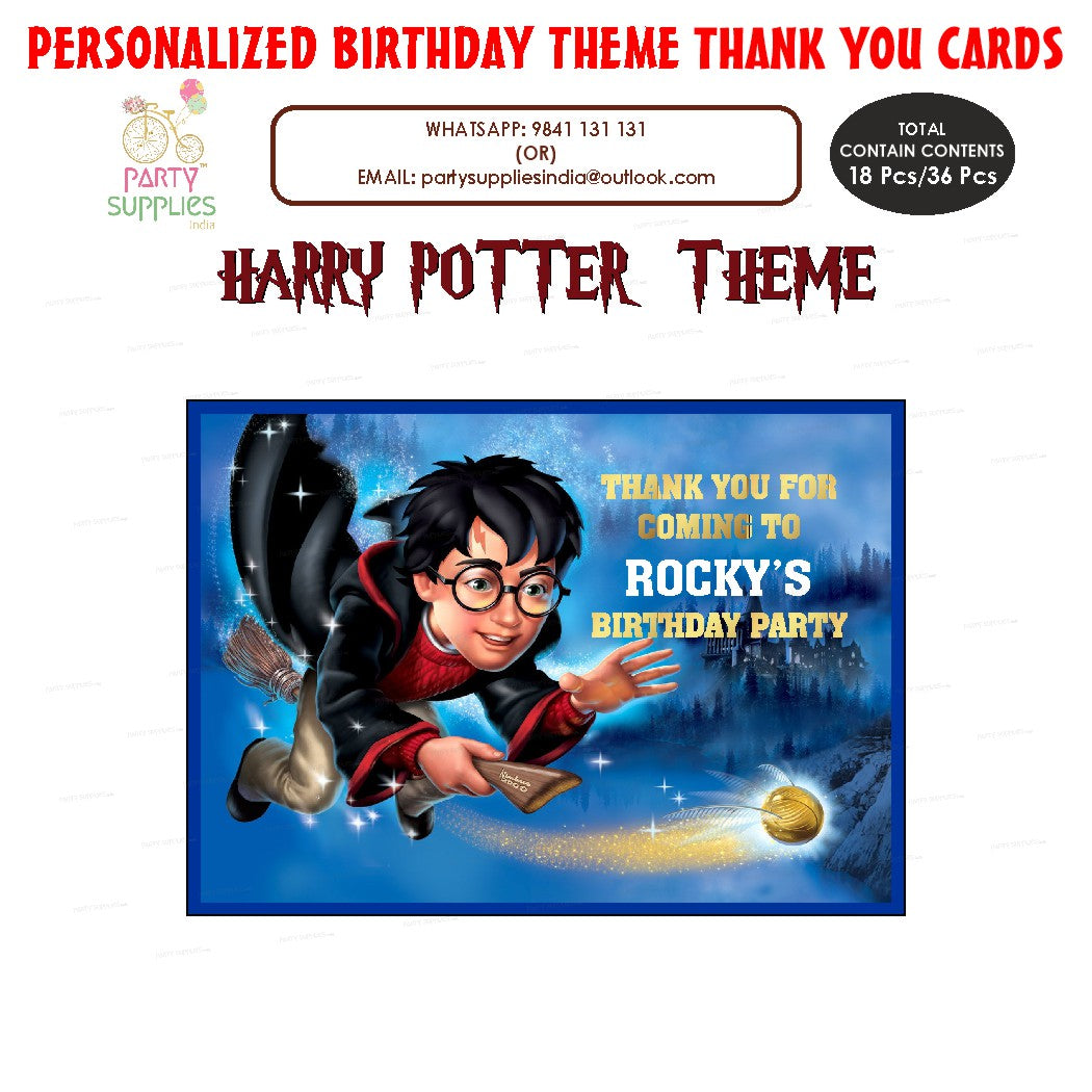 Harry Potter Theme Thank You Card 