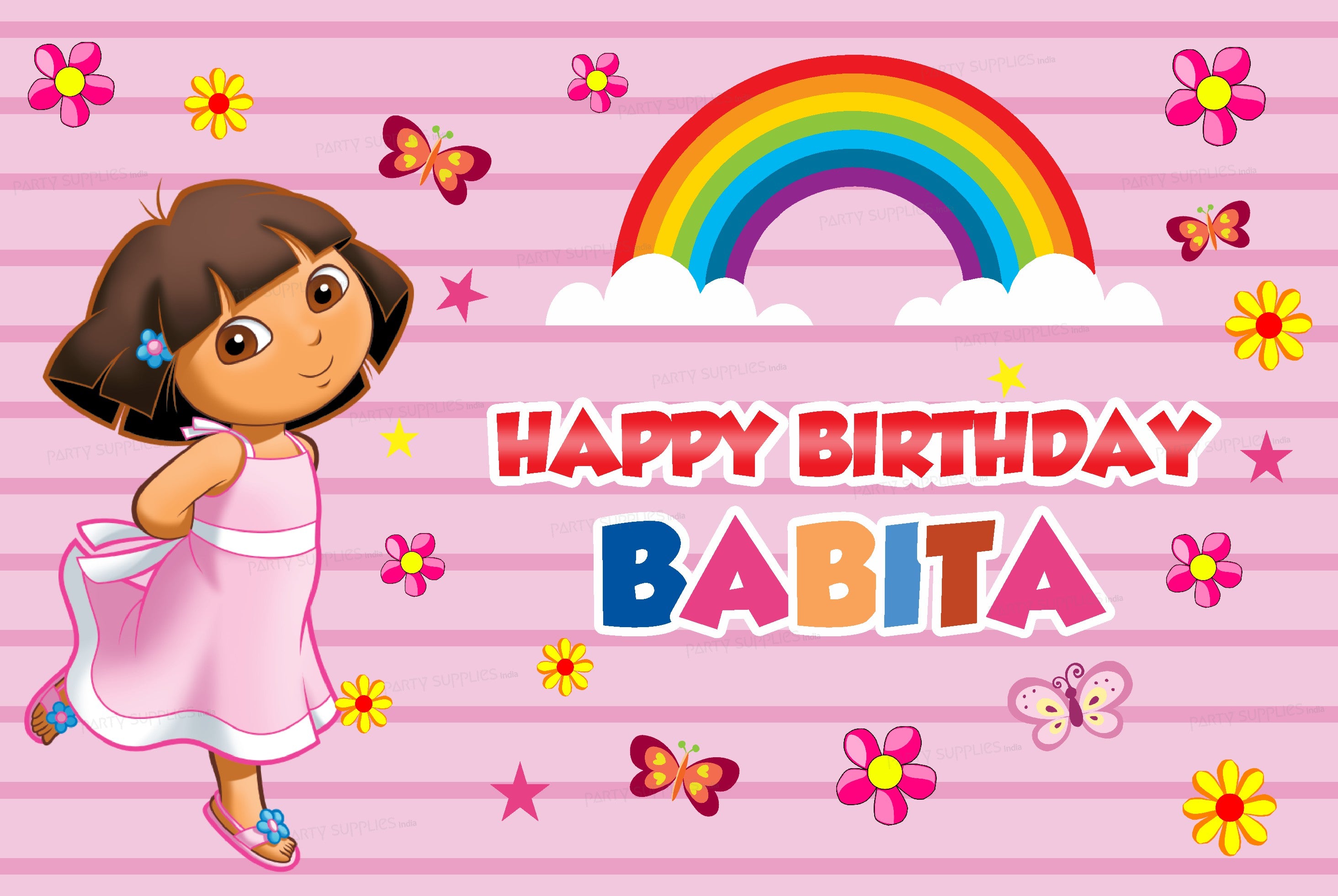 Dora Theme Rainbow Backdrop | Birthday Party Supplies Online – Party  Supplies India