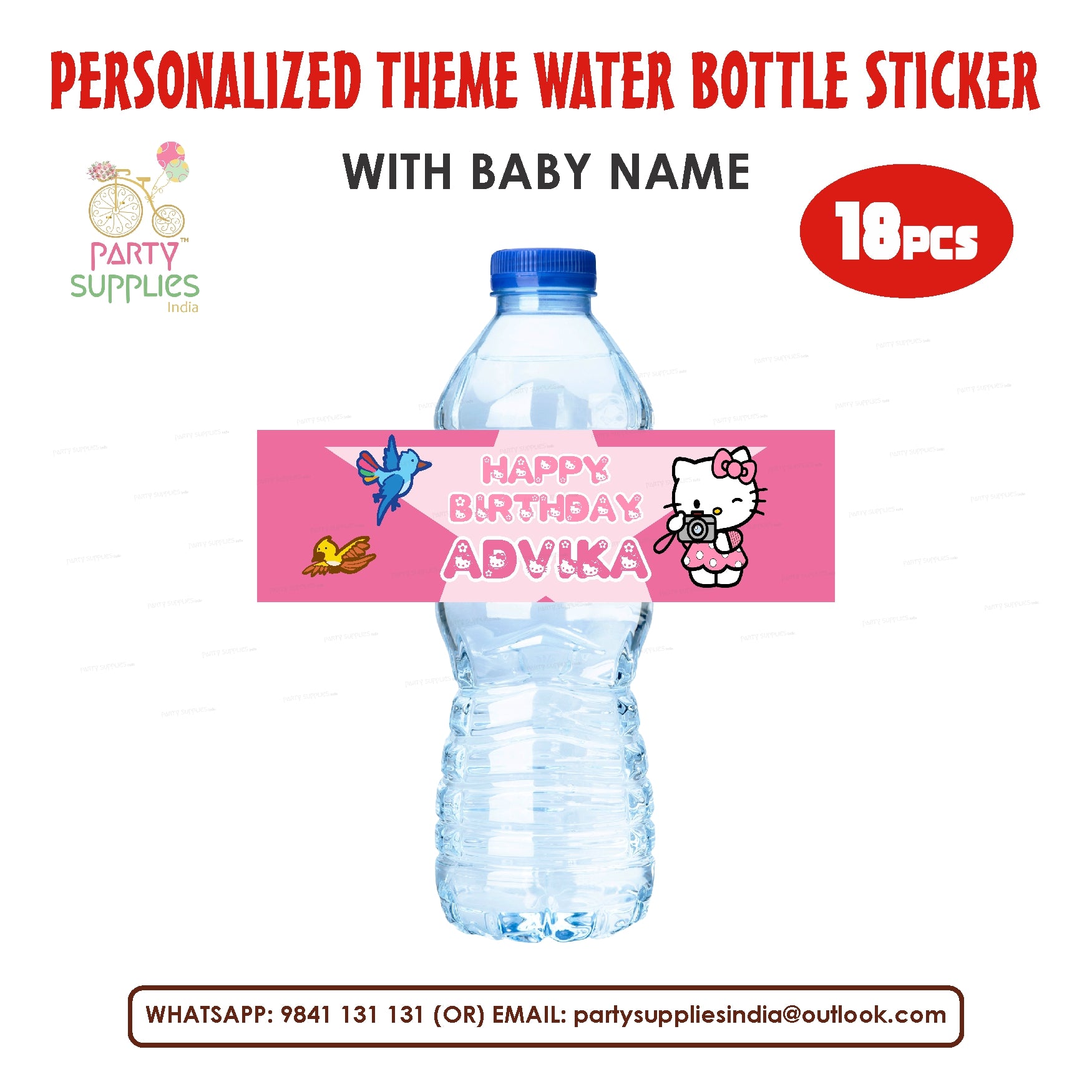 Personalized Encato Theme Water Bottle Label