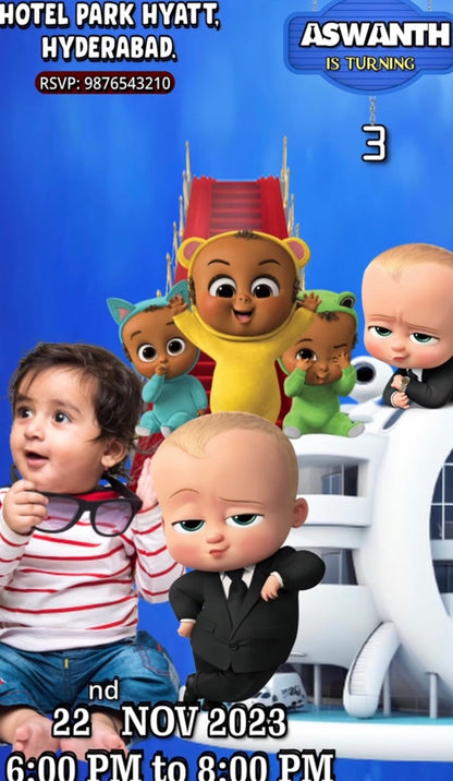 Boss Baby Theme E-Video Invite