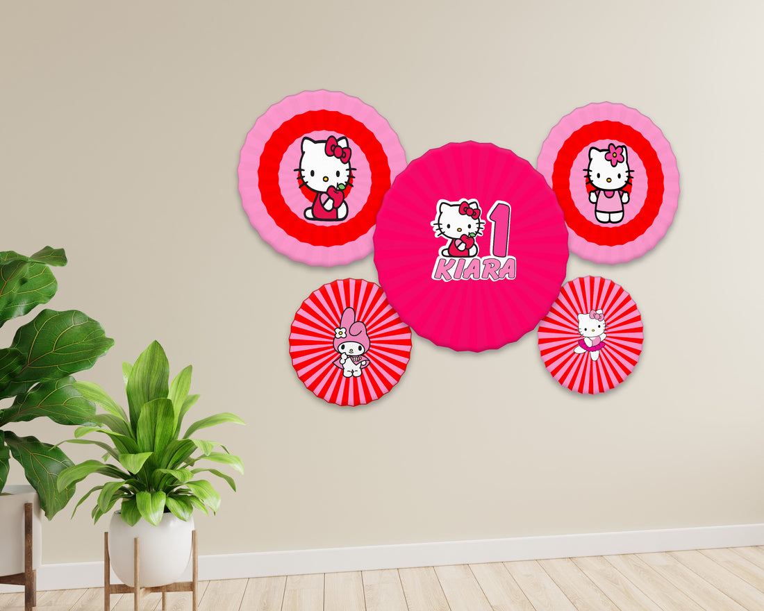 Hello Kitty Theme Paper Fan