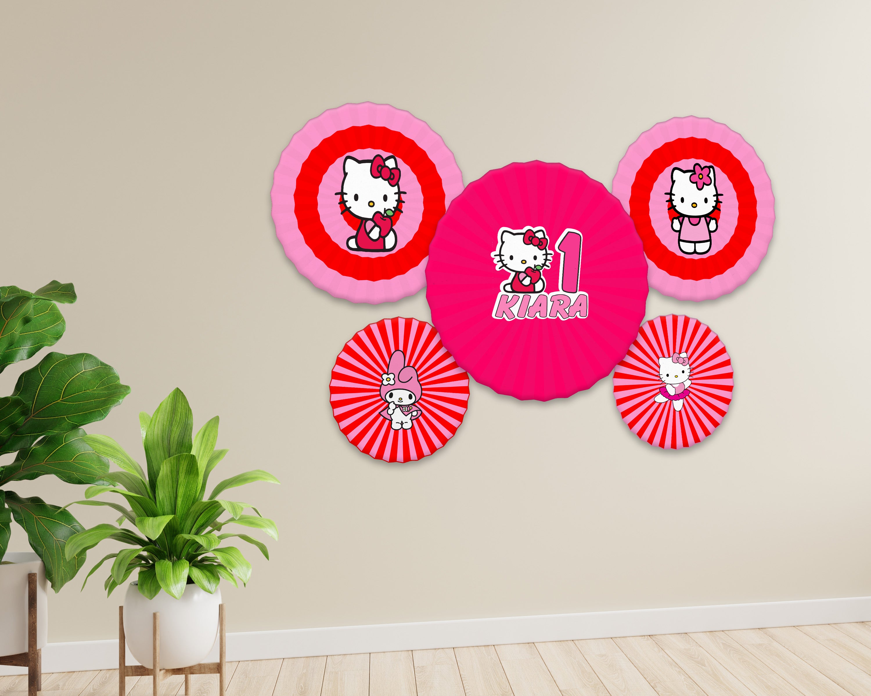 Hello Kitty Theme Paper Fan