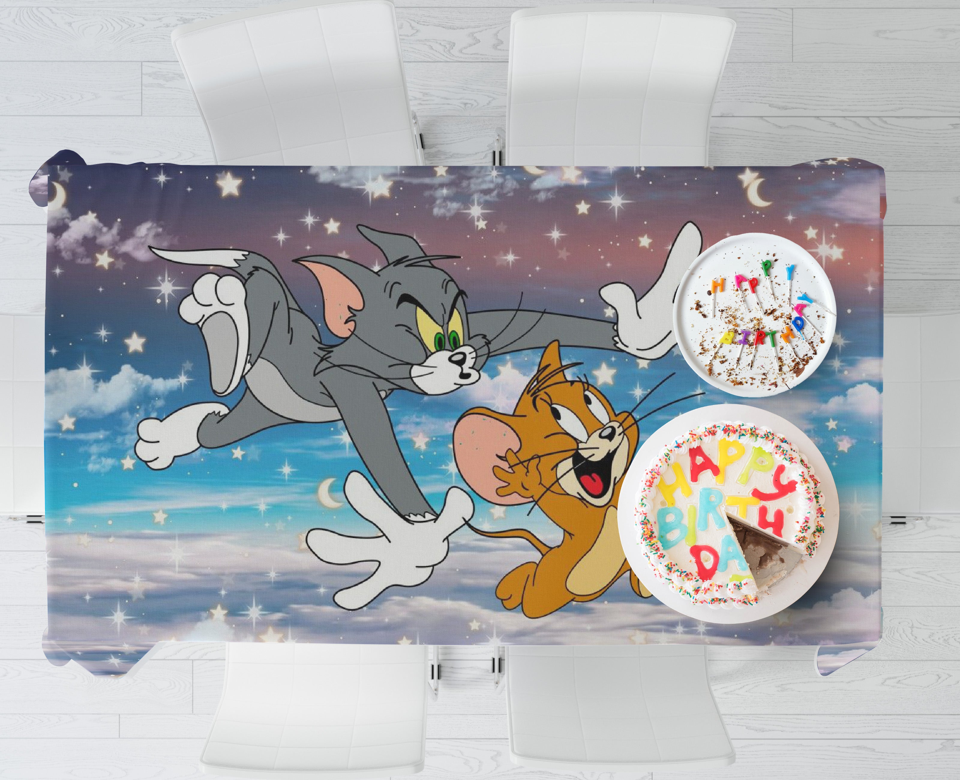 Tom and Jerry Theme Cake Tablecover