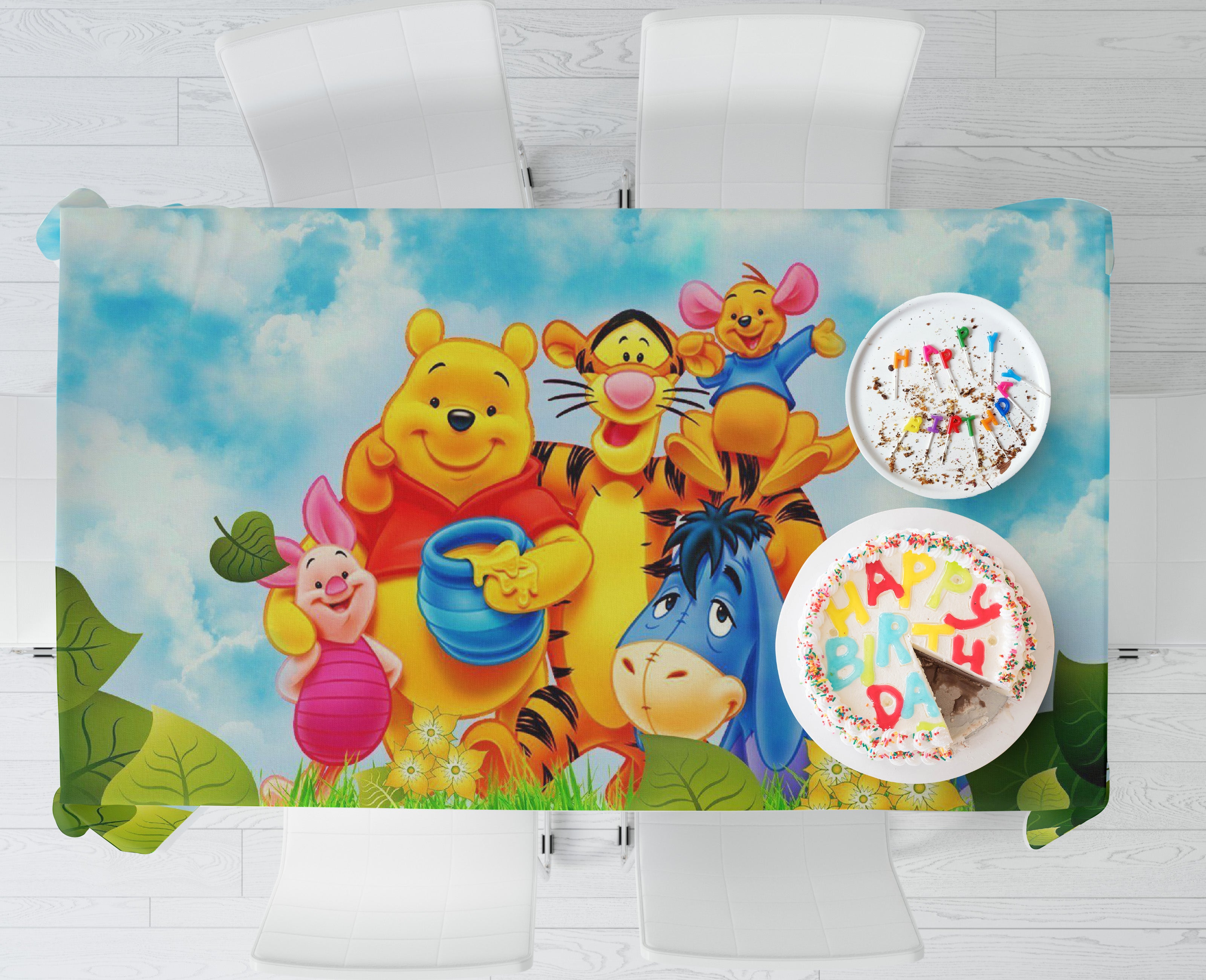 Winnie the Pooh Theme Cake Tablecover