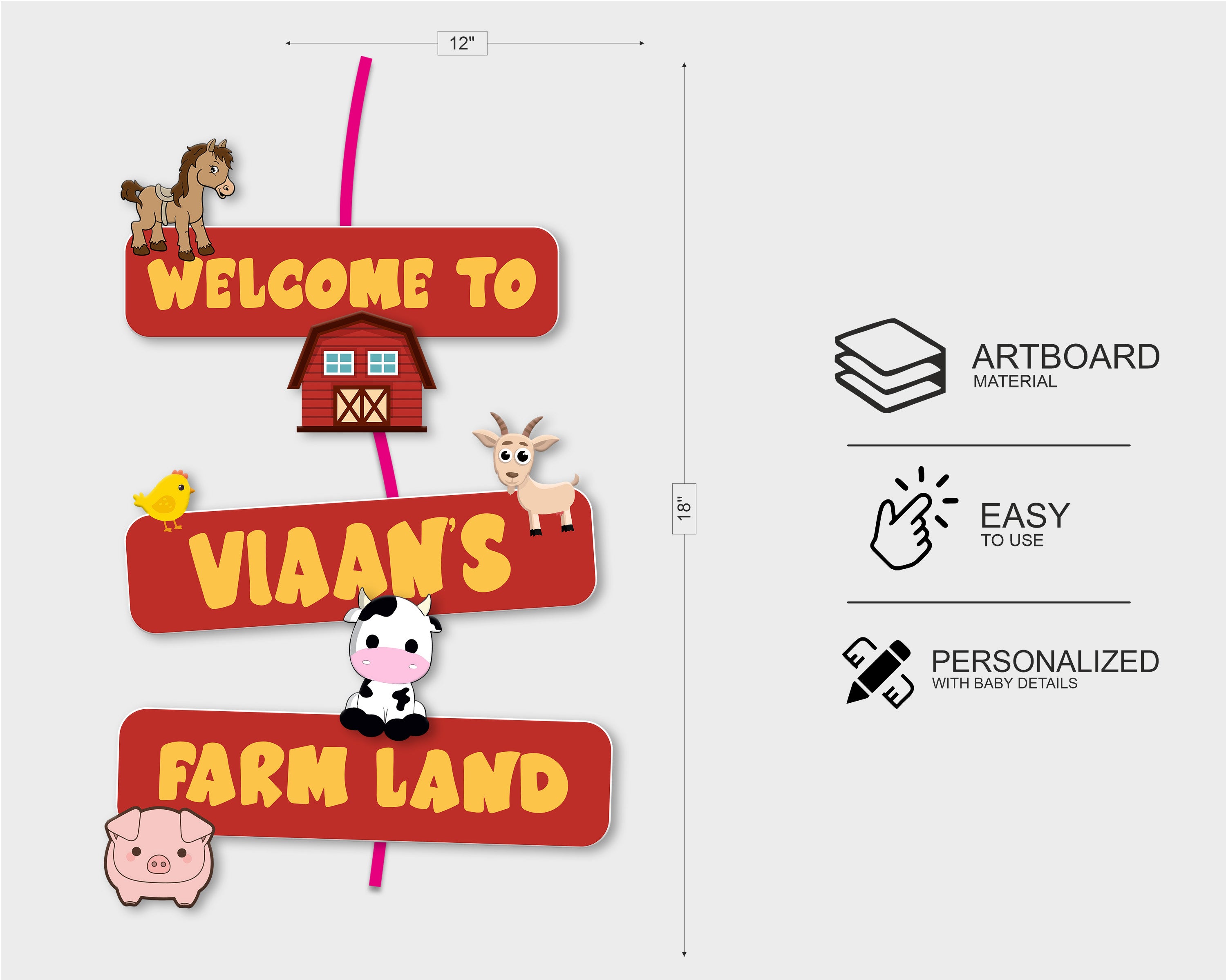 Farm Theme Customized Door Poster