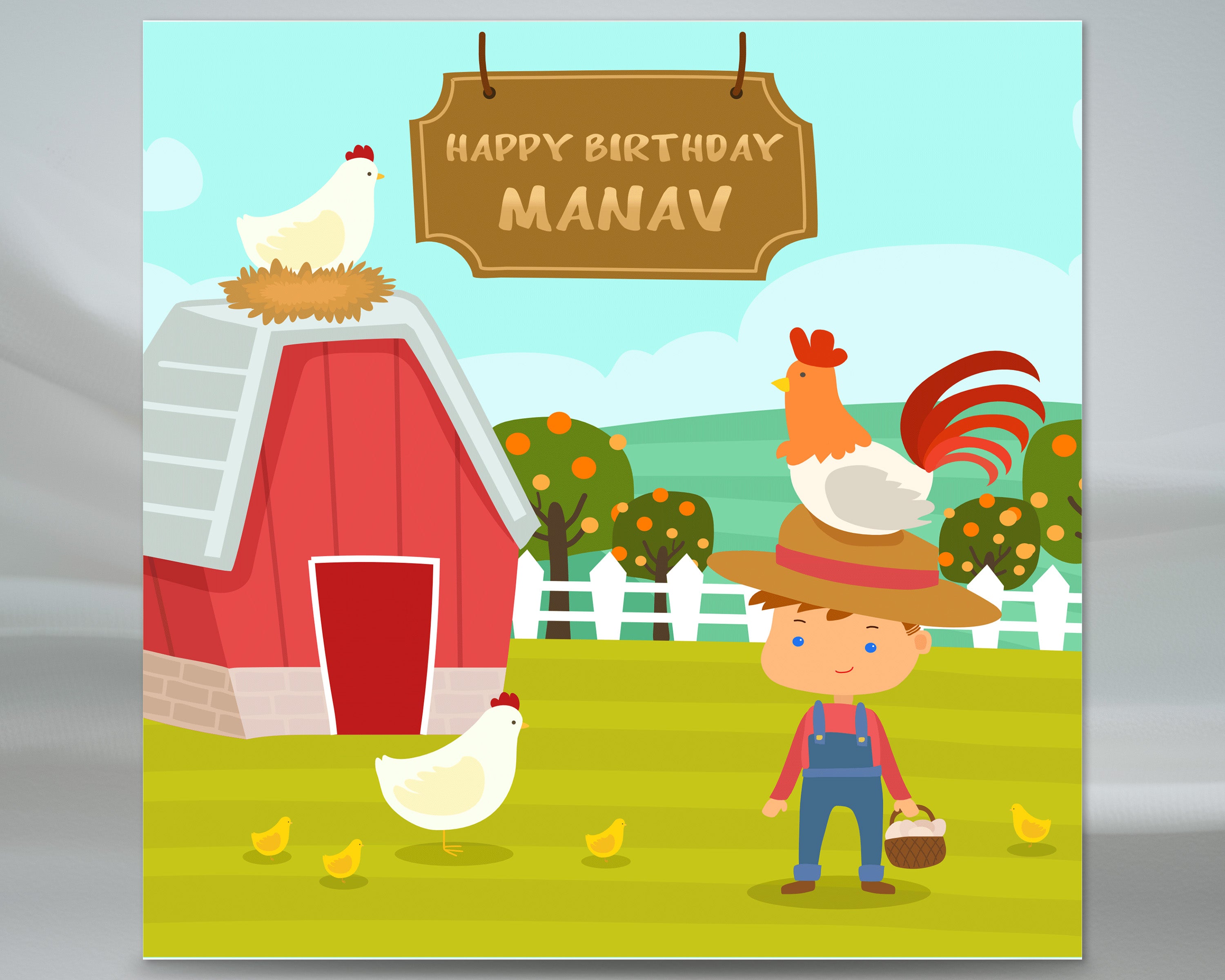 Farm Theme Customized Square Backdrop