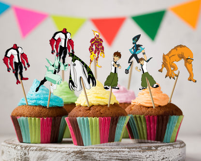 Ben 10 Theme Cup Cake Topper