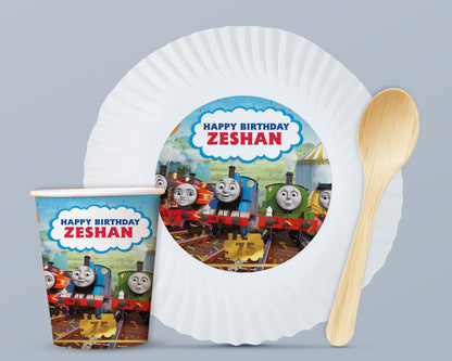 Thomas and Friends Theme Party Cups and Plates Combo