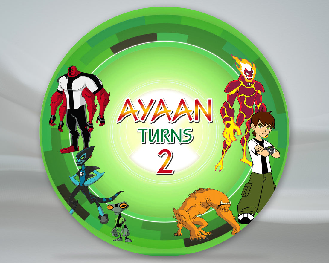 Ben 10 Theme  Personalized Round Backdrop