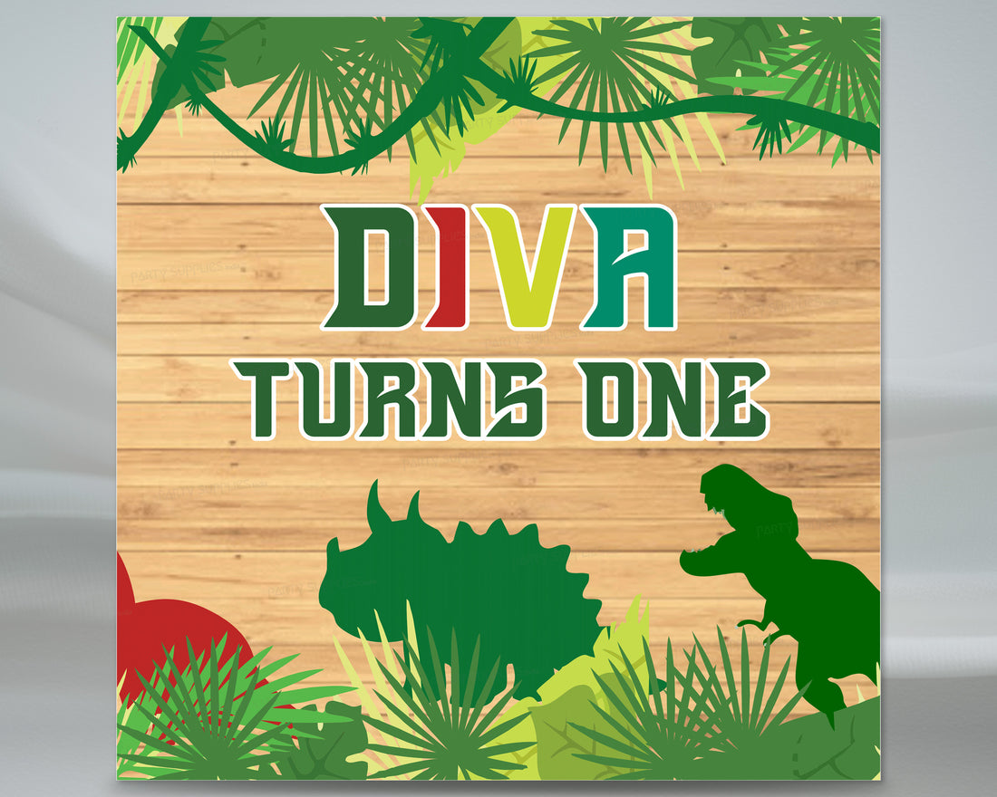 Dinosaur Theme  Personalized Square Backdrop