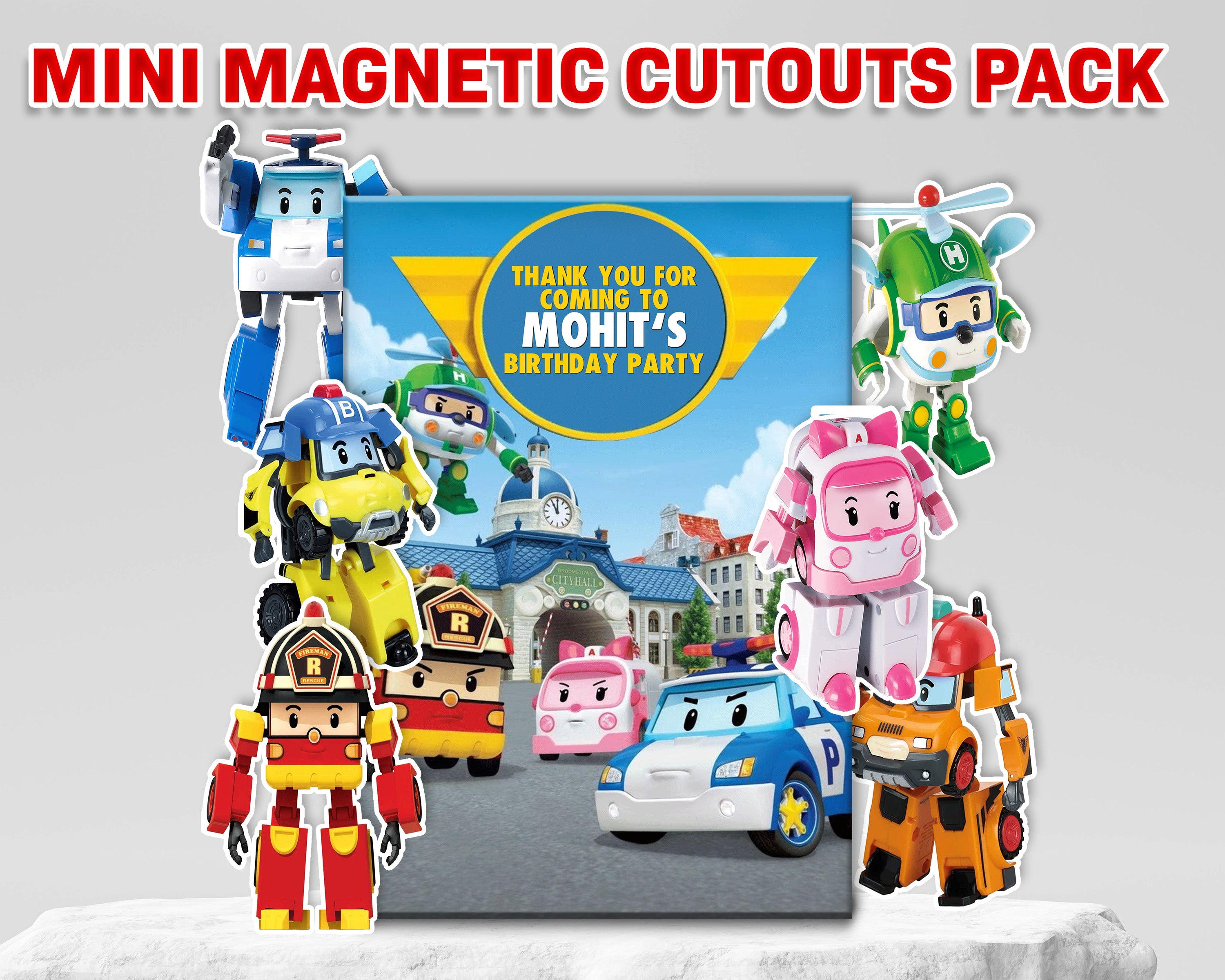 Robo Poli Theme Mini Magnetic Return Gift Pack