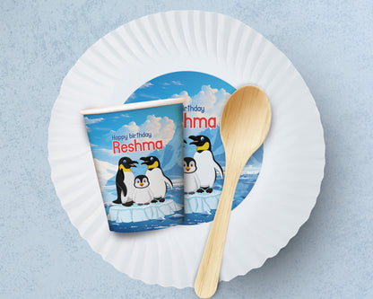 Penguin Theme Party Cups and Plates Combo