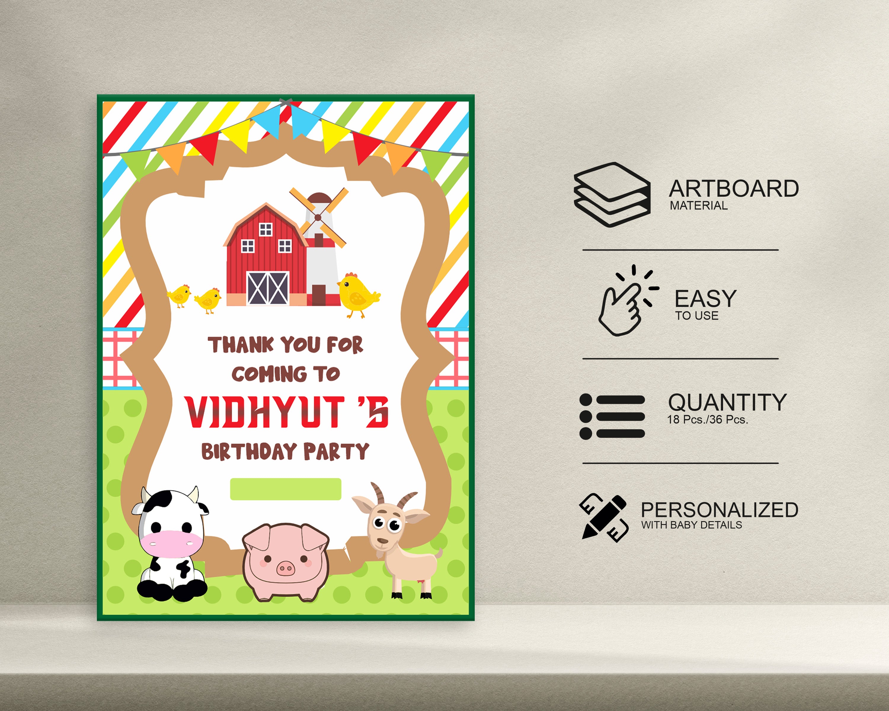 Farm Theme Thank You Card