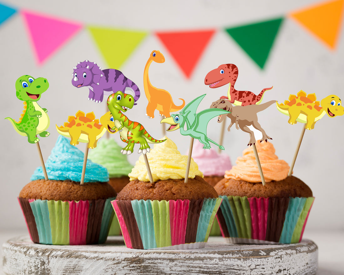 Dinosaur Theme Cup Cake Topper