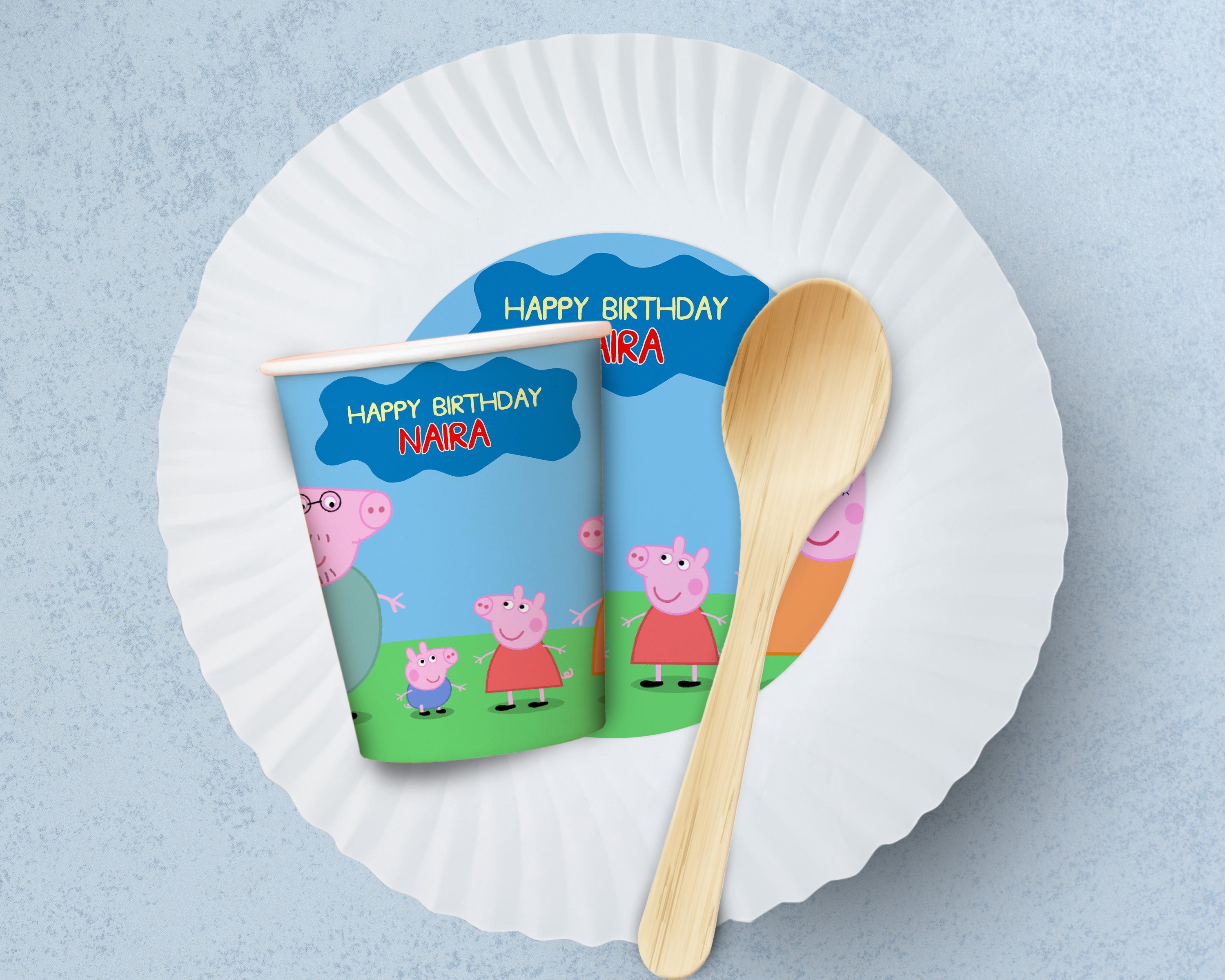 Peppa Pig Theme Party Cups and Plates Combo