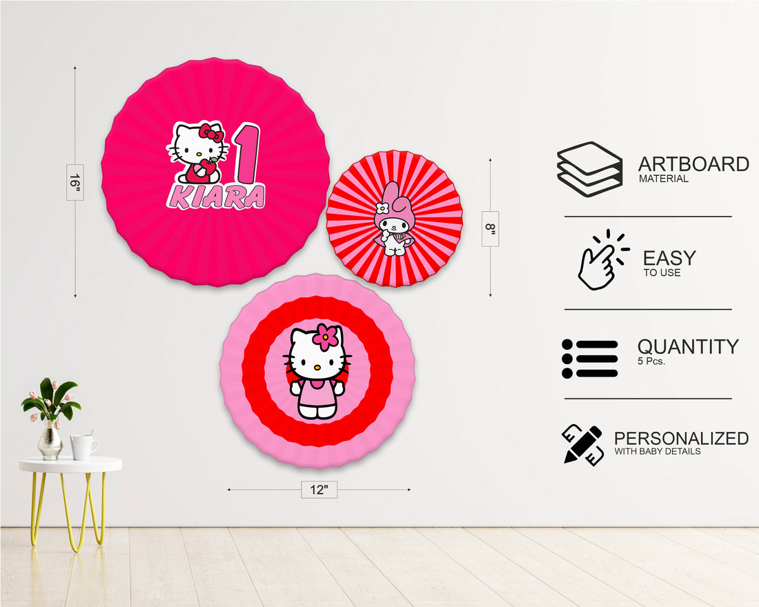 Hello Kitty Theme Paper Fan