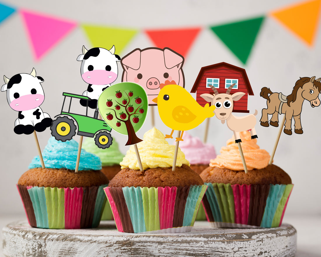 Farm Theme Cup Cake Topper