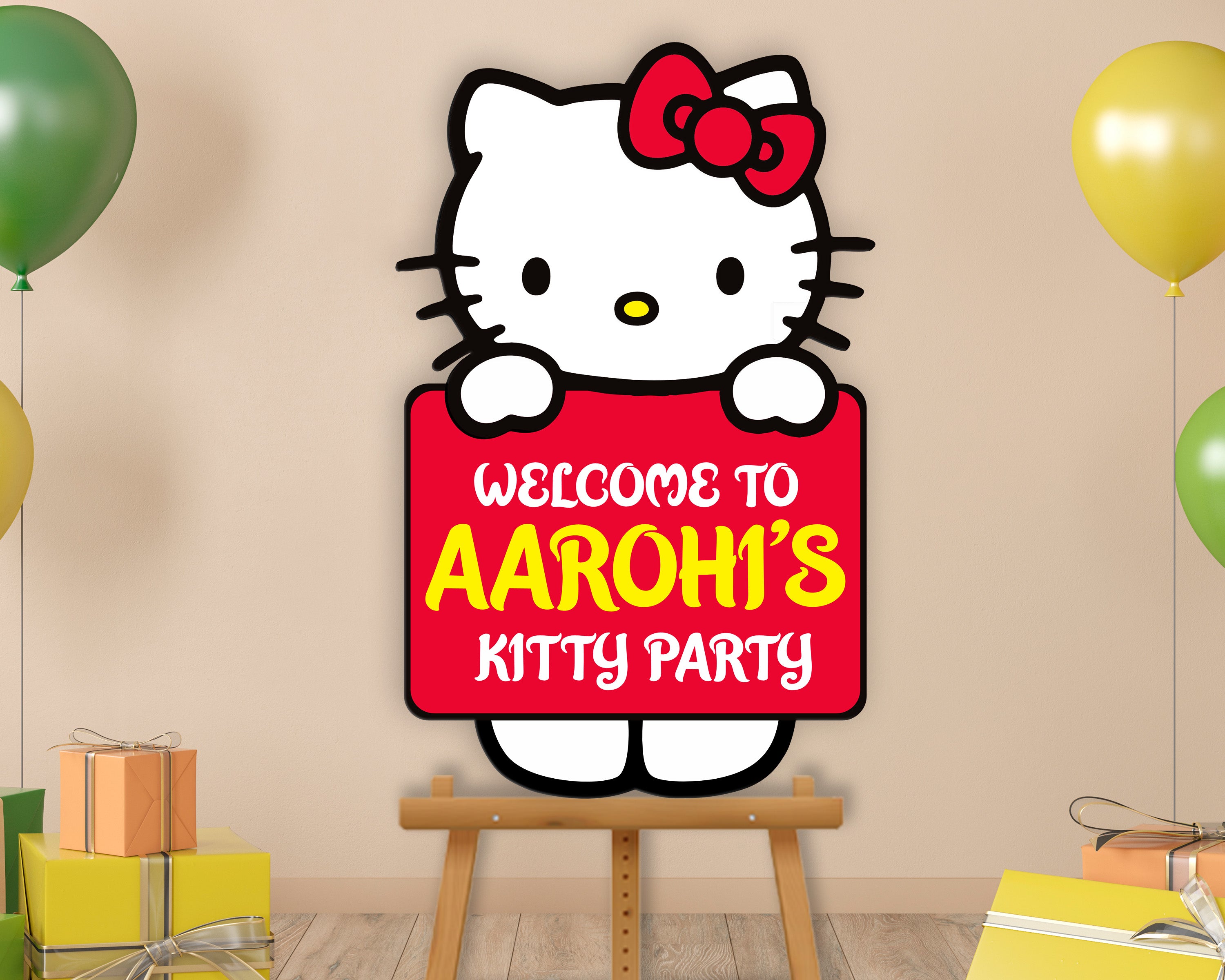 Hello Kitty Theme Customized Welcome Board