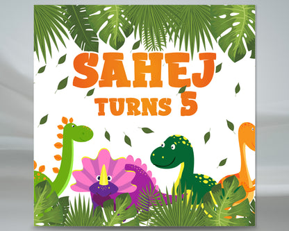 Dinosaur Theme Square Backdrop