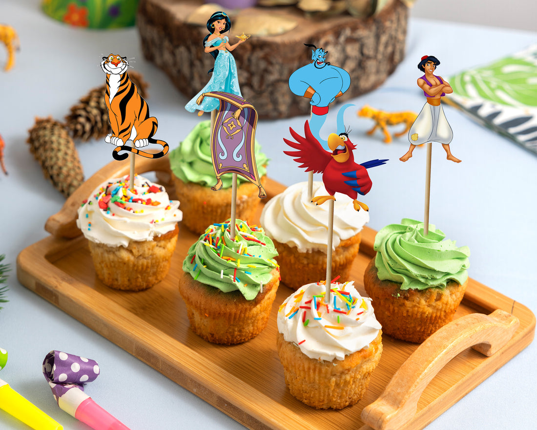 Aladdin Theme Characters Cup Cake Topper