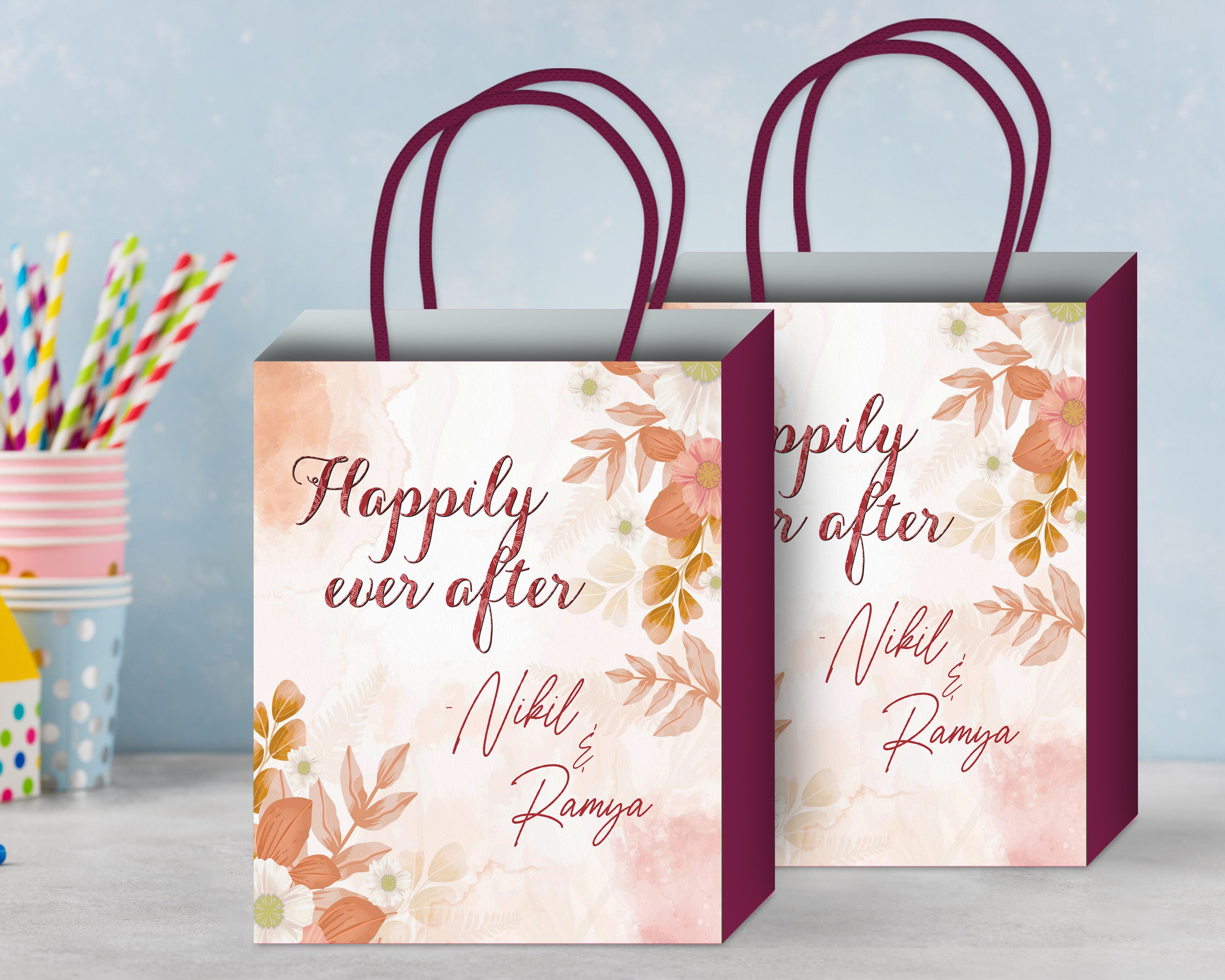 Wedding Theme Customized Return Gift Bag