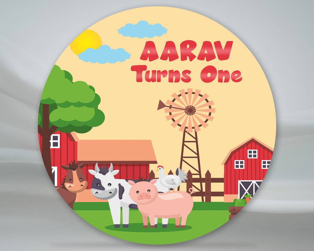 Farm Theme Round  Backdrop