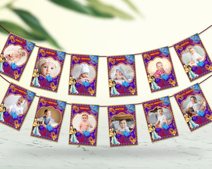 Aladdin Theme 12 Months Photo Banner