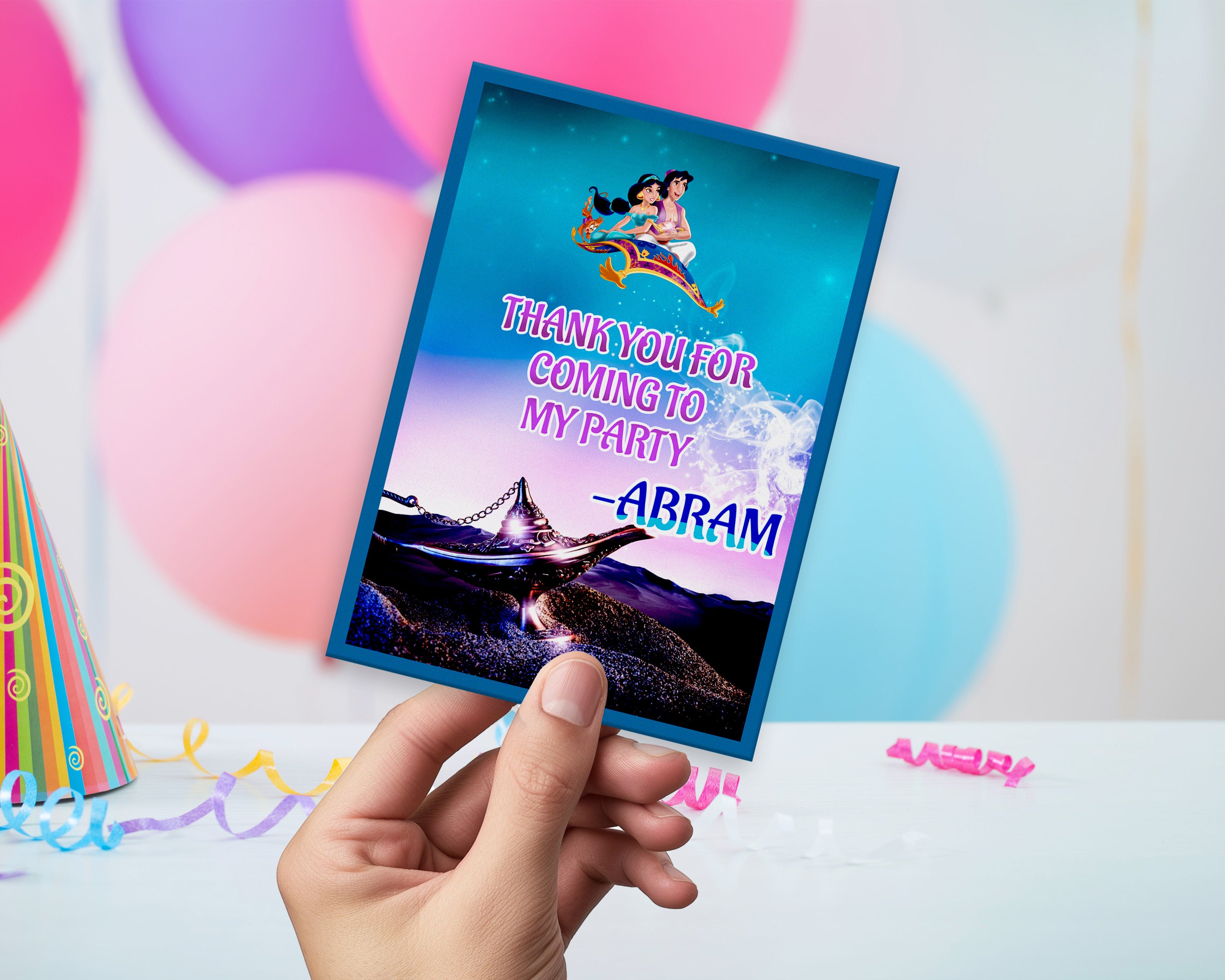 Aladdin Theme Thank You Card