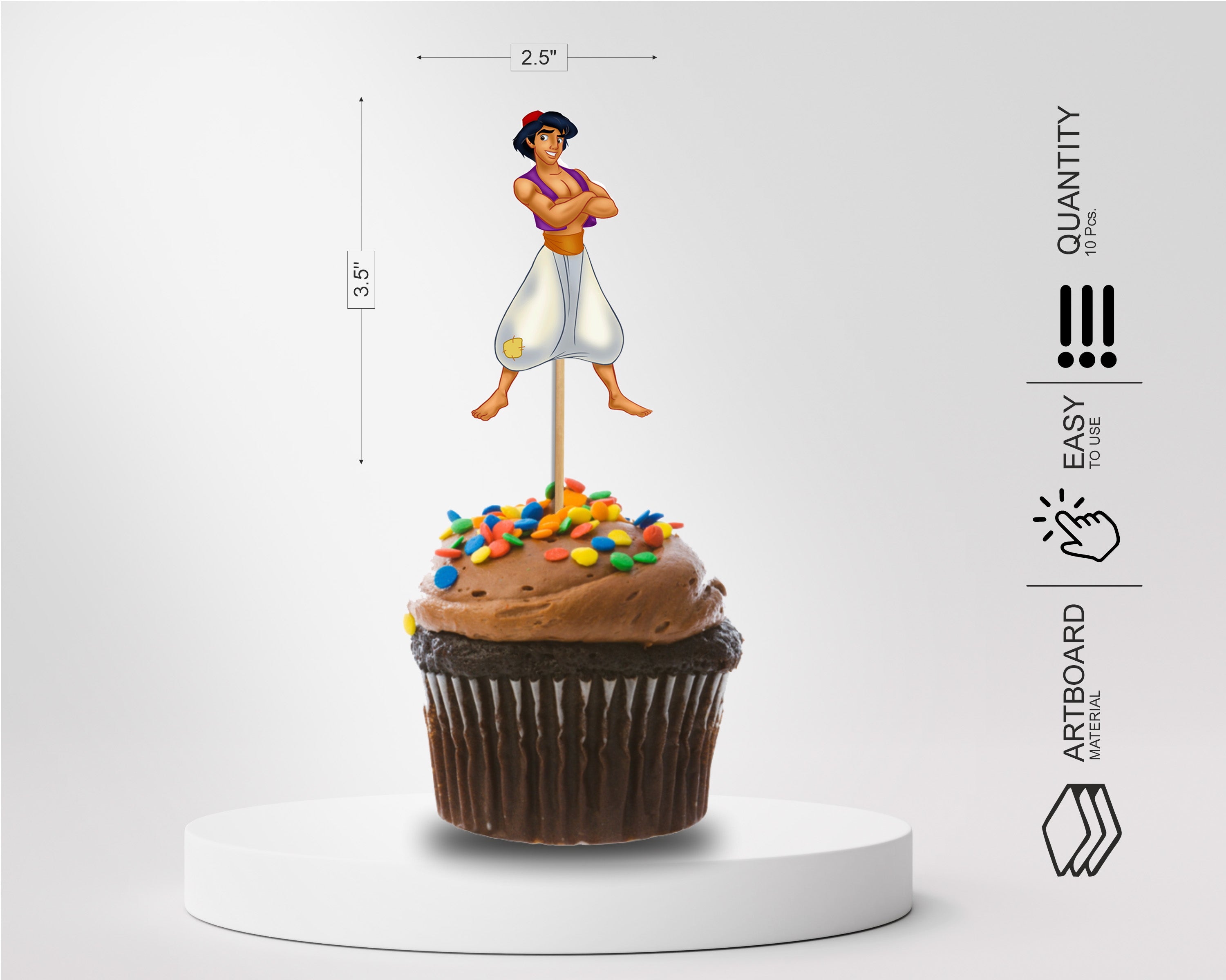 Aladdin Theme Characters Cup Cake Topper