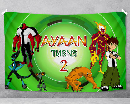 Ben 10 Theme Personalized Backdrop