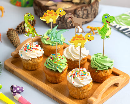 Dinosaur Theme Cup Cake Topper