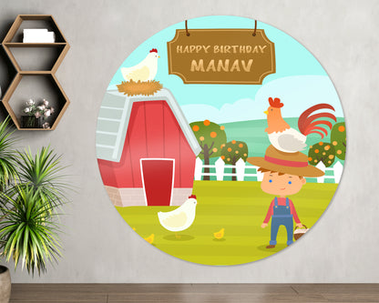 Farm Theme Customized Round  Backdrop