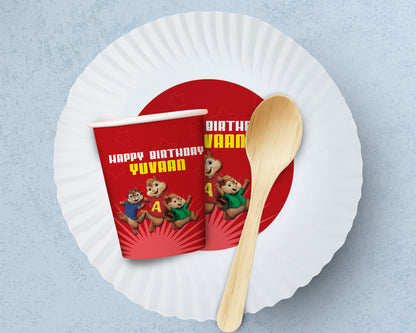 Alvin and Chipmunks Theme Party Cups and Plates Combo