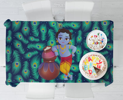 Little Krishna Theme Cake Tablecover