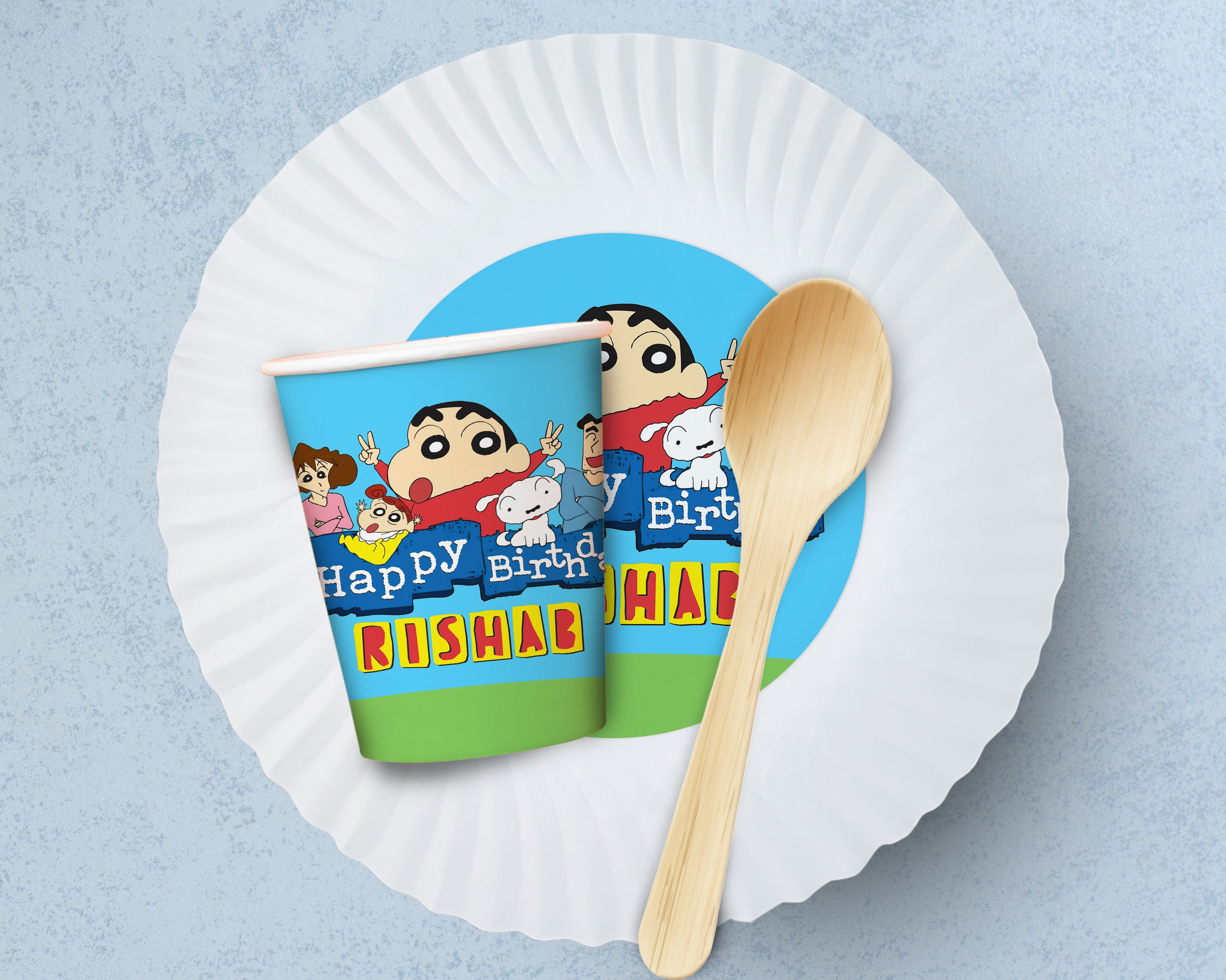 Shinchan Theme Party Cups and Plates Combo