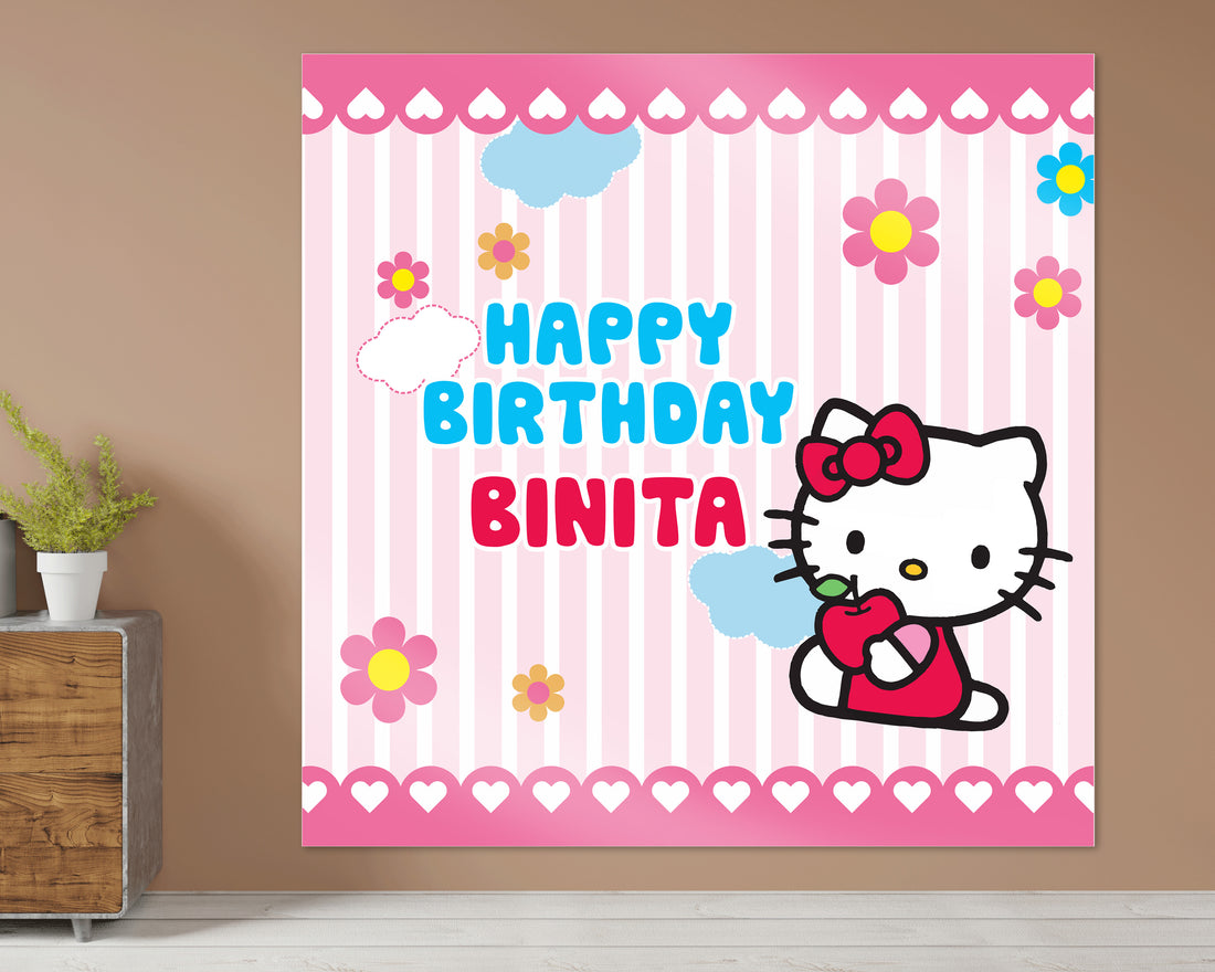 Hello Kitty Theme Customized Square Backdrop