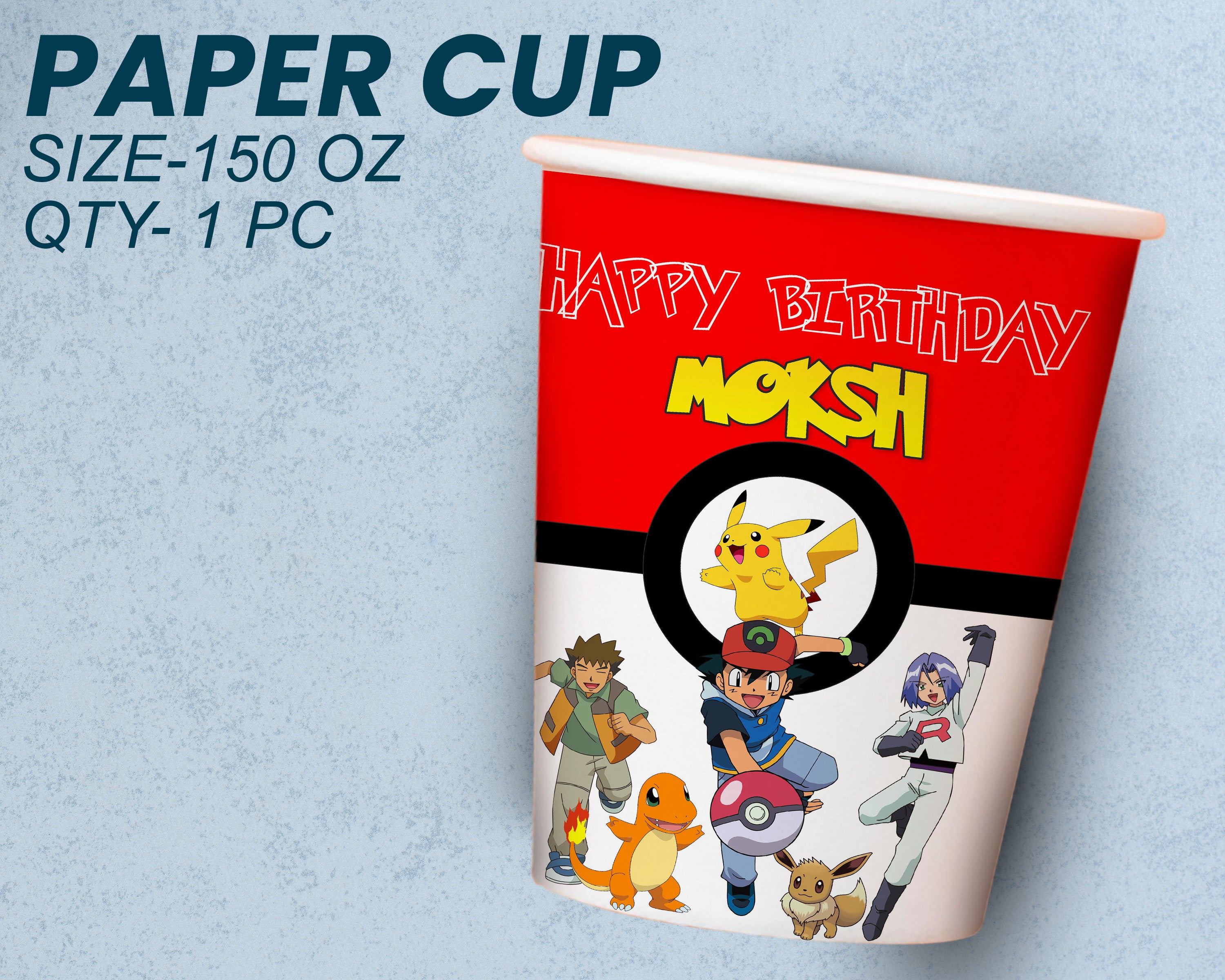 Pokemon Theme Party Cups and Plates Combo