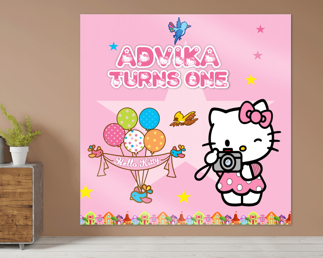 Hello Kitty Theme  Square Backdrop