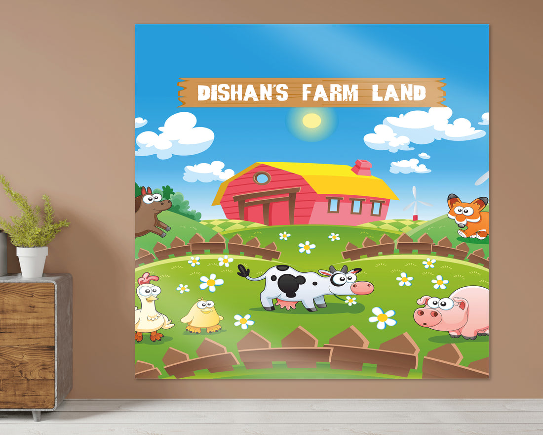 Farm Theme Personalized Square Backdrop