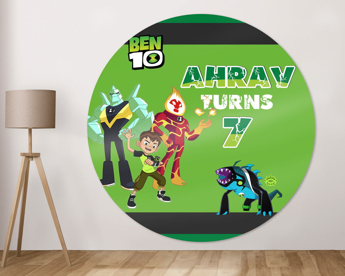 Ben 10 Theme  Classic Round Backdrop