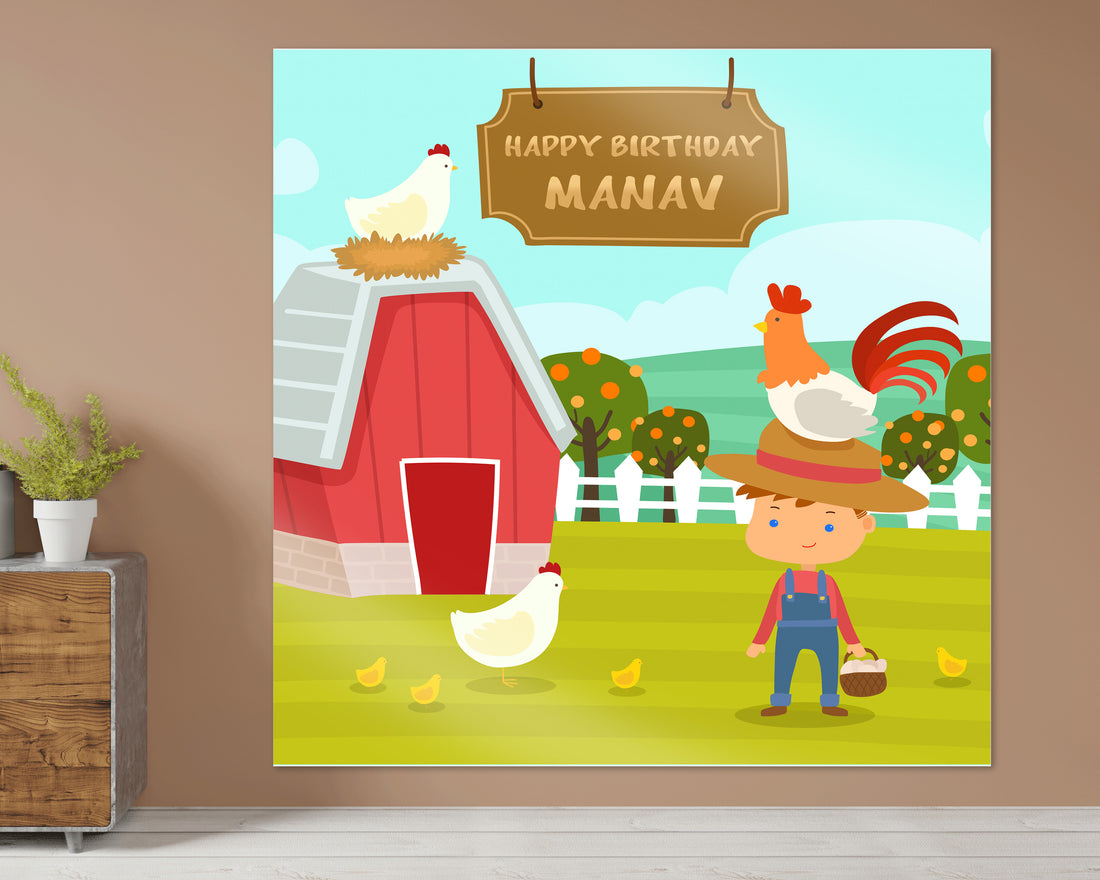 Farm Theme Customized Square Backdrop