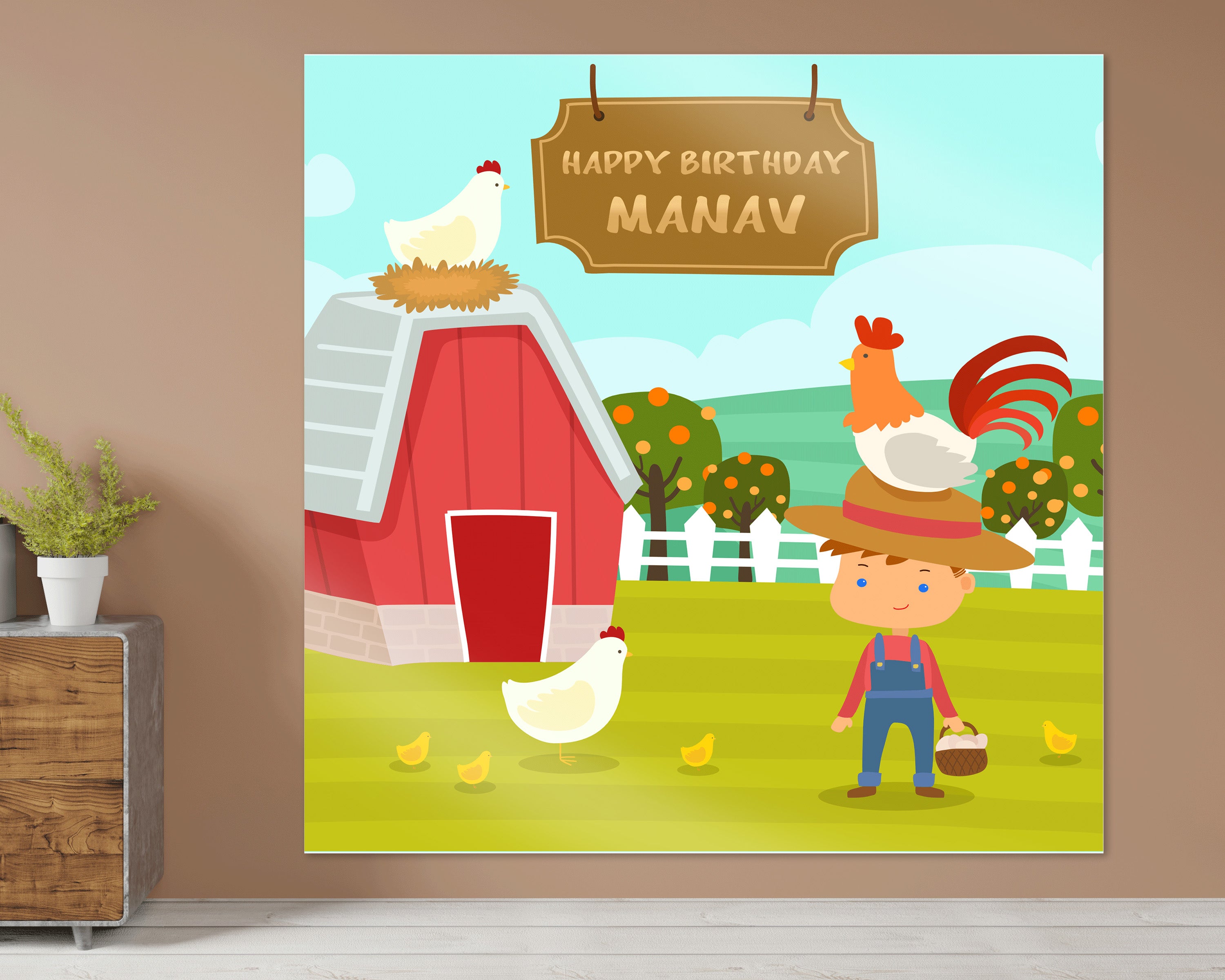 Farm Theme Customized Square Backdrop