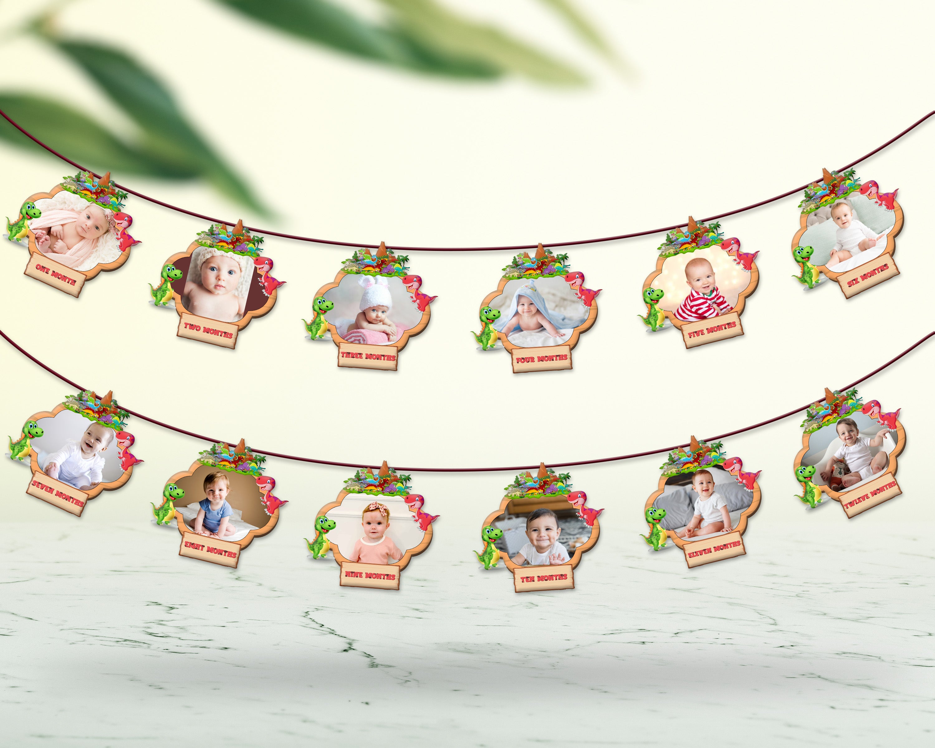 Dinosaur Theme 12 Months Photo Banner