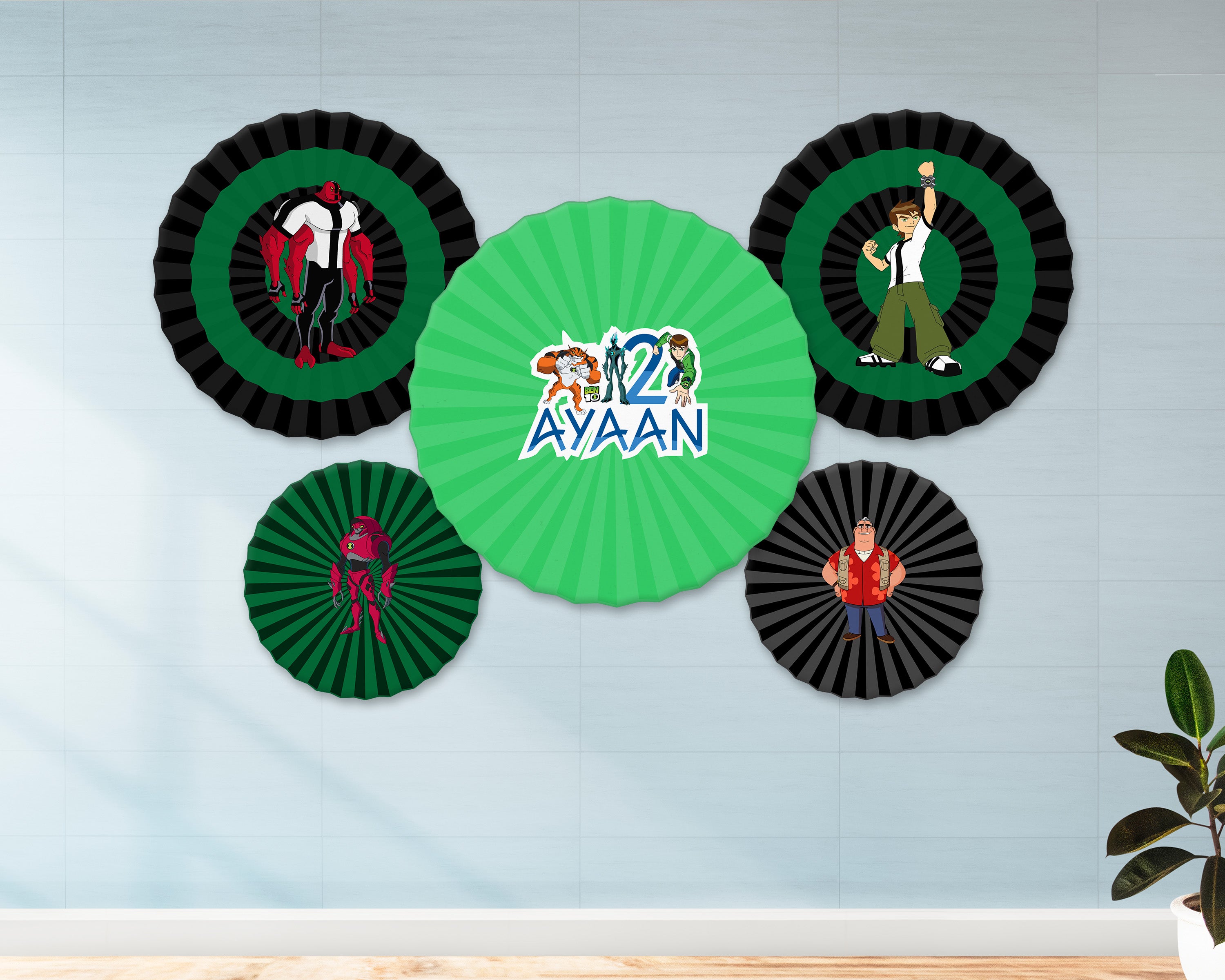 Ben 10 Theme Paper Fan