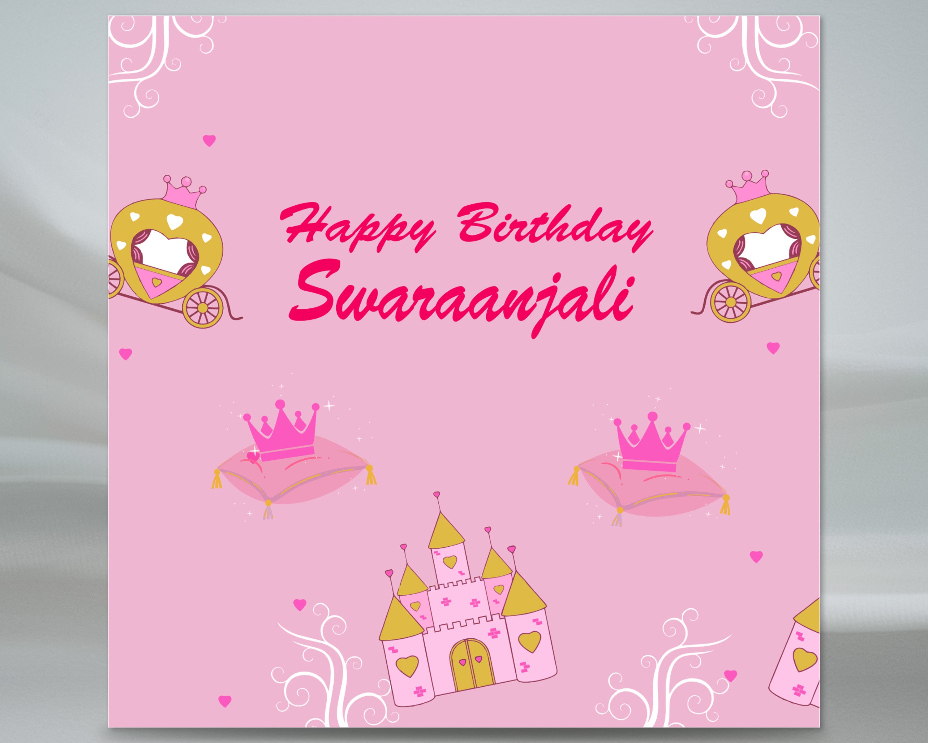 Princess Theme Personalized Square Backdrop