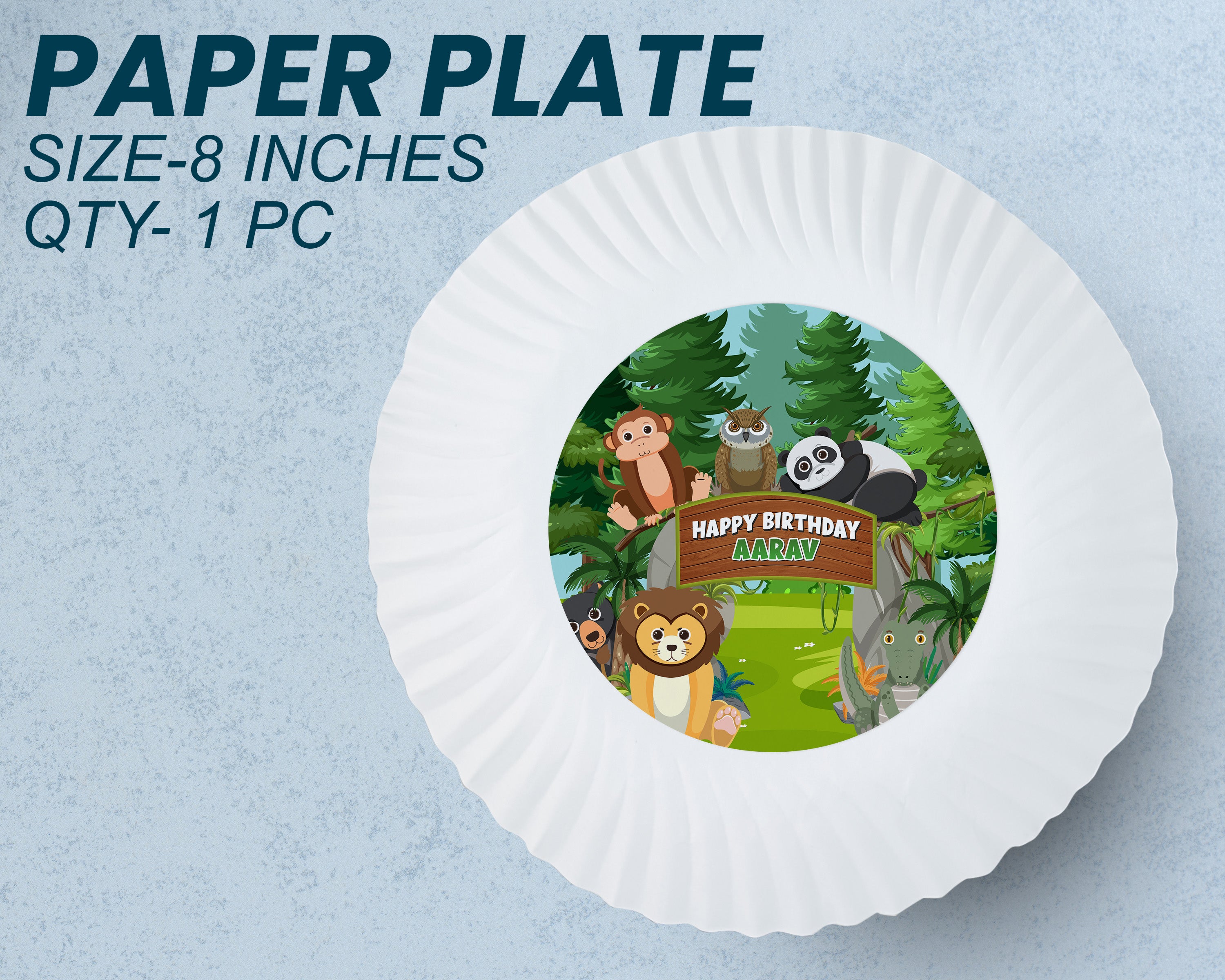 Jungle Theme Party Cups and Plates Combo