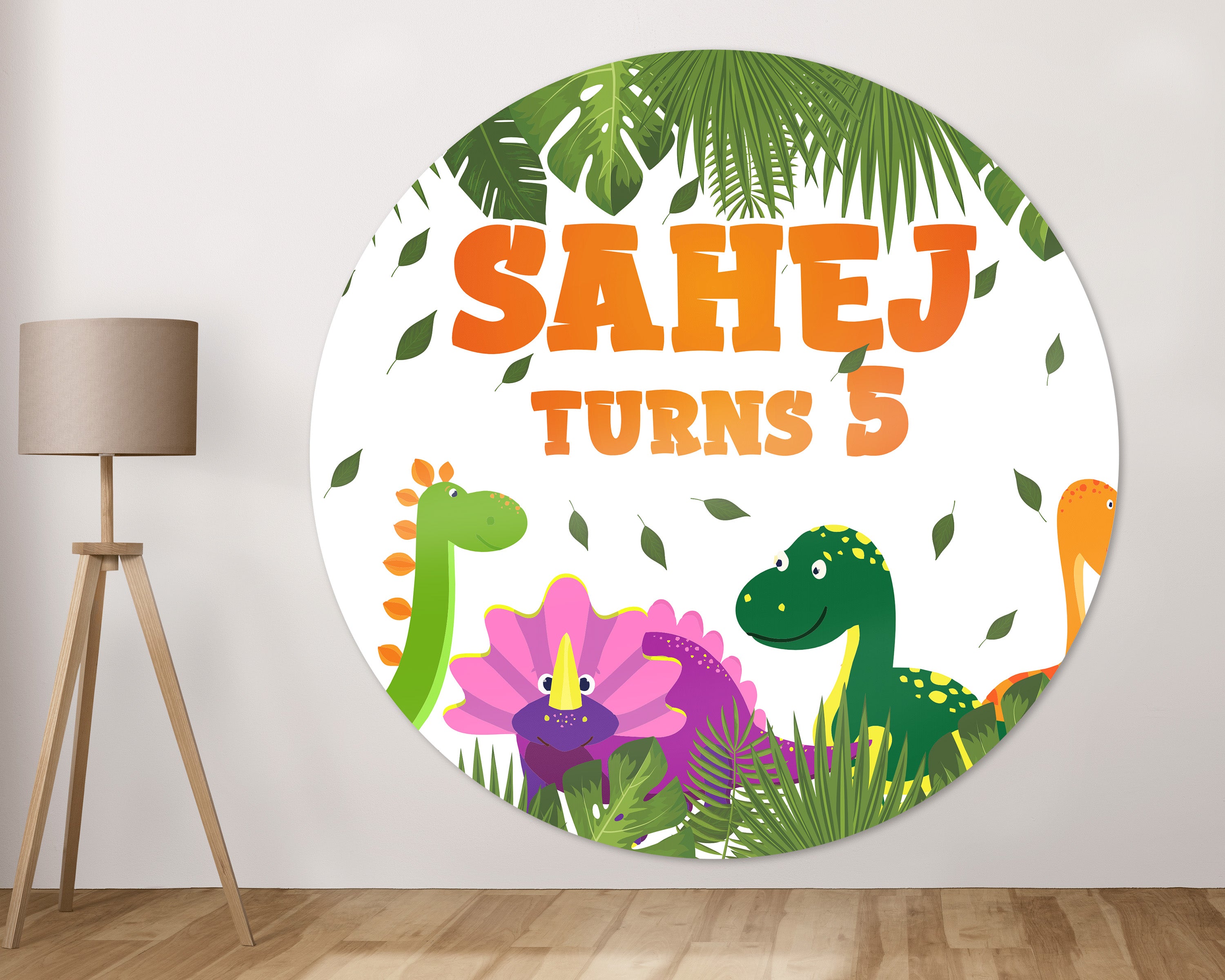 Dinosaur Theme Round Backdrop